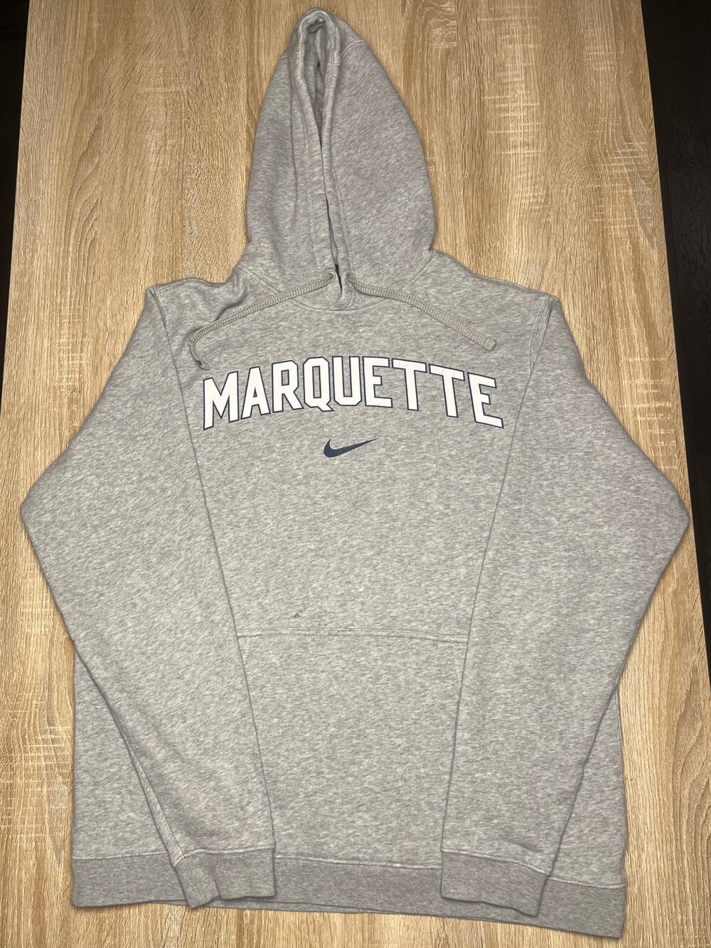 Marquette Nike Vintage Hoodie Men's Drawstring Grey Medium